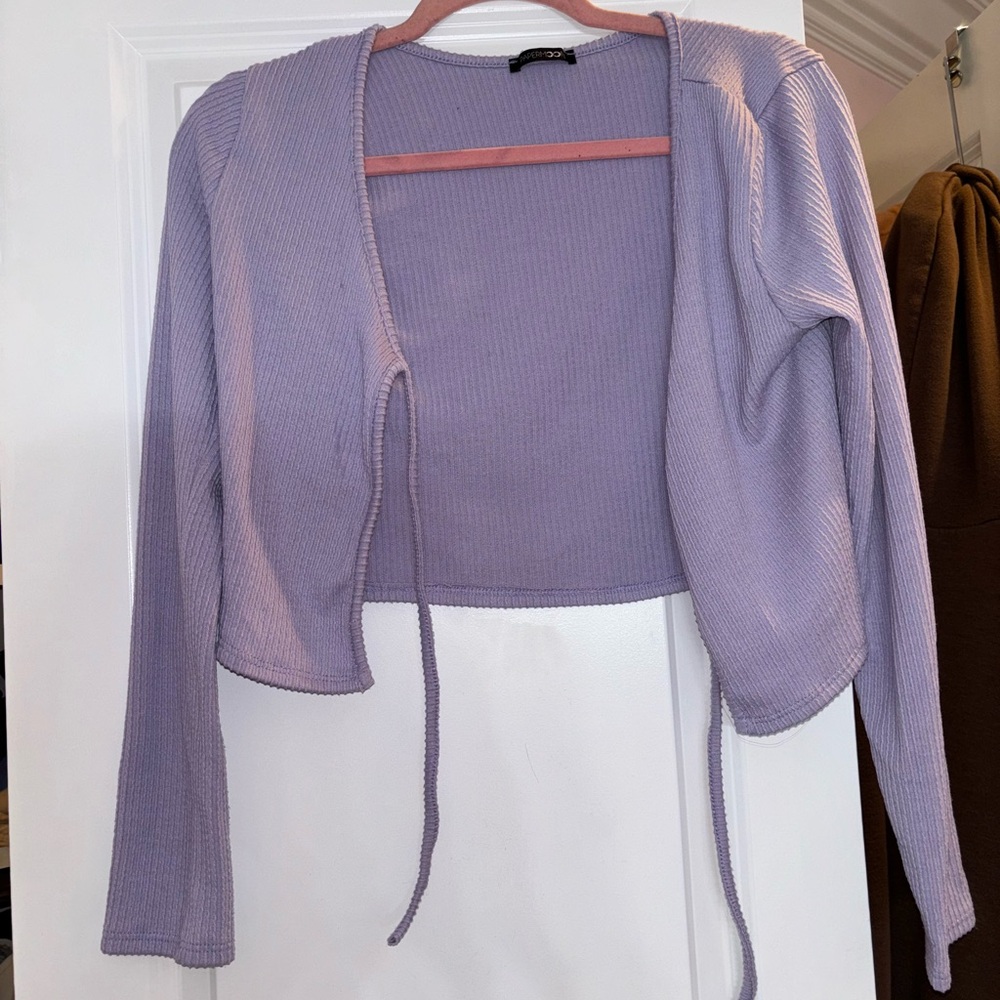 Light purple cardigan with bandeau
